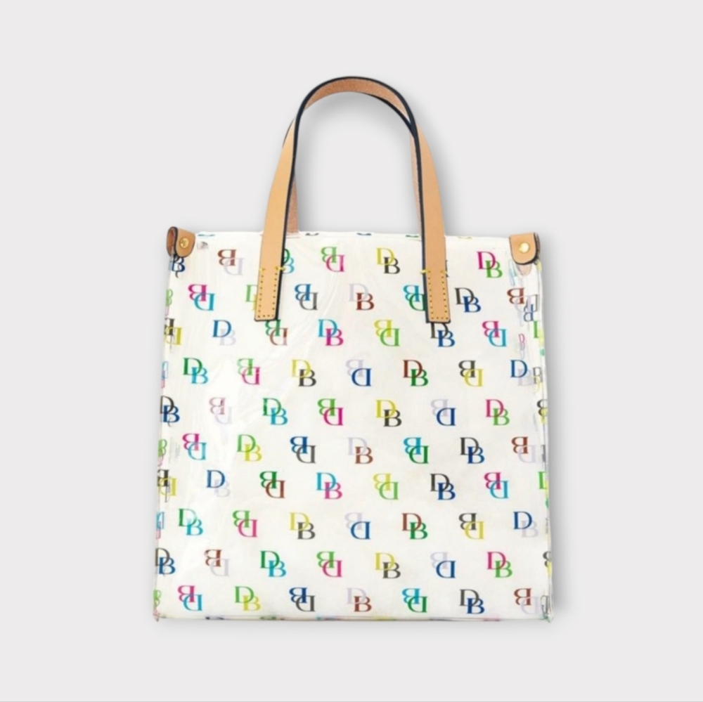 Dooney & Bourke Clear PVC Multicolor Monogram Mini Tote Bag